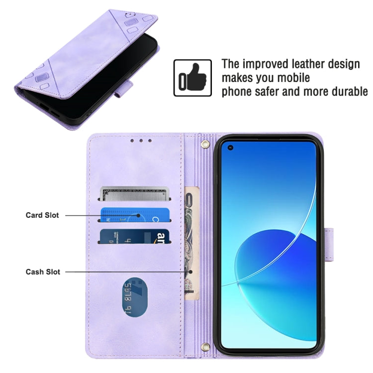 For OPPO Reno6 5G Skin-feel Embossed Leather Phone Case