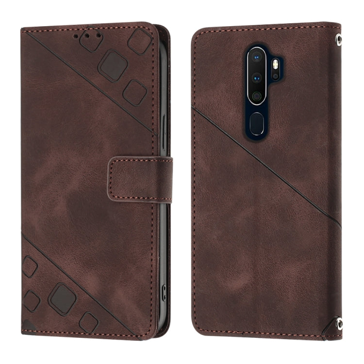 For OPPO A9 2020 / A5 2020 / A11X Skin-feel Embossed Leather Phone Case