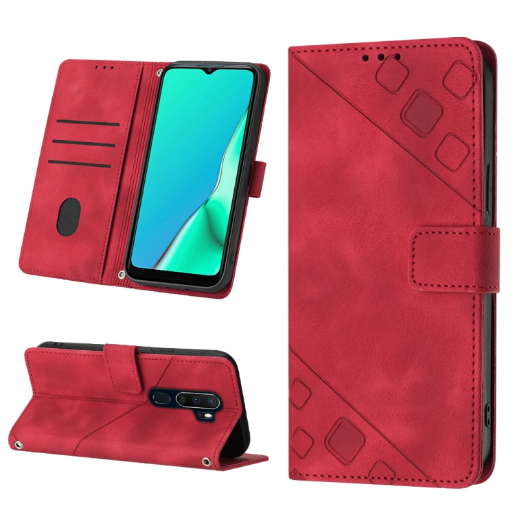 For OPPO A9 2020 / A5 2020 / A11X Skin-feel Embossed Leather Phone Case