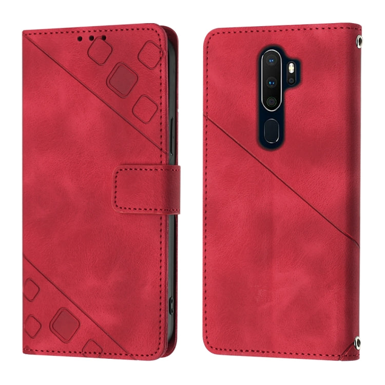 For OPPO A9 2020 / A5 2020 / A11X Skin-feel Embossed Leather Phone Case
