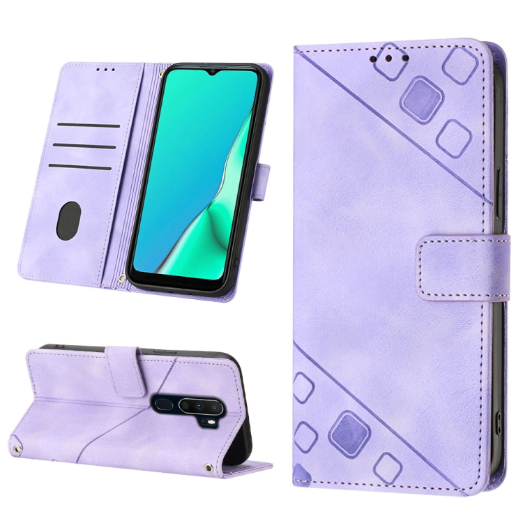 For OPPO A9 2020 / A5 2020 / A11X Skin-feel Embossed Leather Phone Case