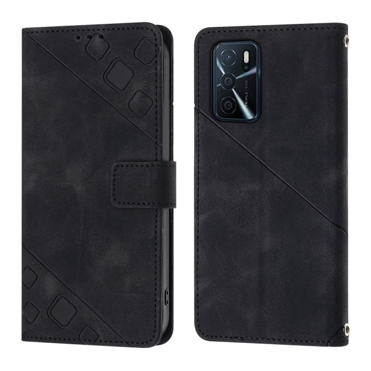 For OPPO A16 / A54S Skin-feel Embossed Leather Phone Case