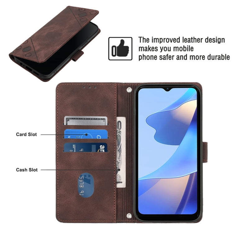 For OPPO A16 / A54S Skin-feel Embossed Leather Phone Case