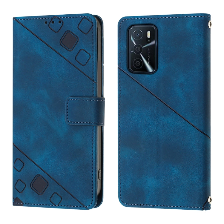 For OPPO A16 / A54S Skin-feel Embossed Leather Phone Case