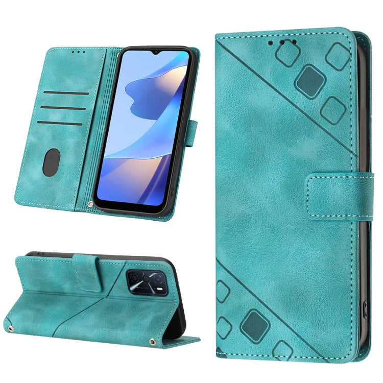 For OPPO A16 / A54S Skin-feel Embossed Leather Phone Case
