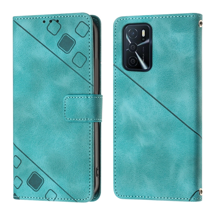 For OPPO A16 / A54S Skin-feel Embossed Leather Phone Case