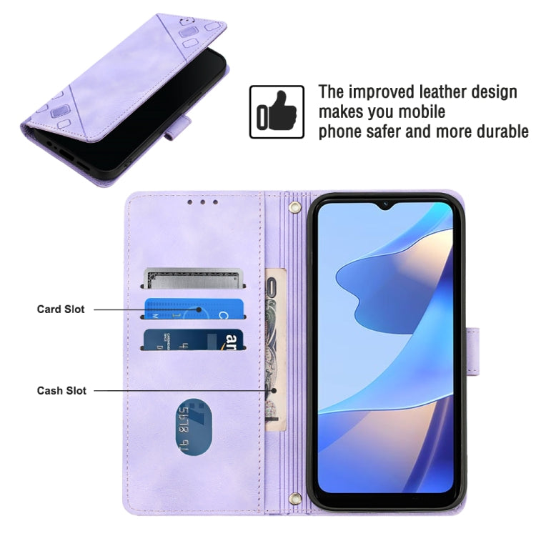 For OPPO A16 / A54S Skin-feel Embossed Leather Phone Case