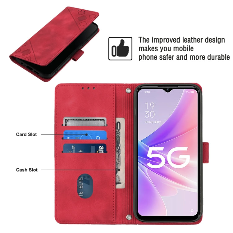 For OPPO A57 5G 2022 / Realme V23 / Narzo 50 5G / A77 5G / K10 5G Global / A57 4G / V23i Skin-feel Embossed Leather Phone Case