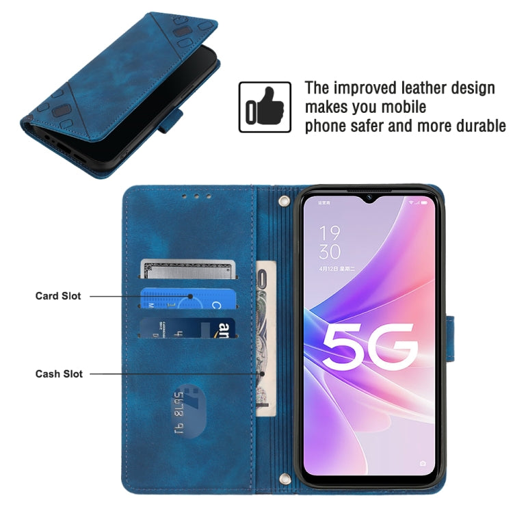 For OPPO A57 5G 2022 / Realme V23 / Narzo 50 5G / A77 5G / K10 5G Global / A57 4G / V23i Skin-feel Embossed Leather Phone Case