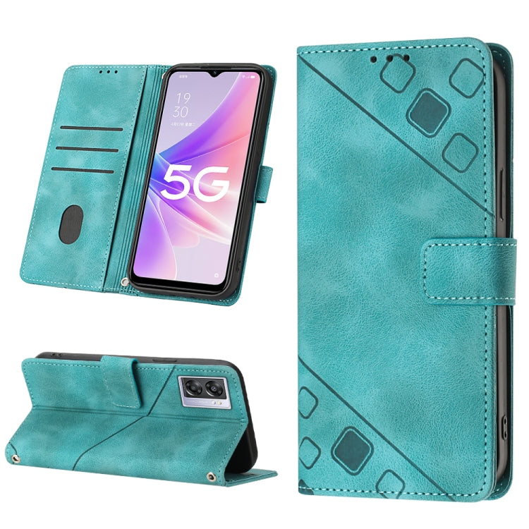 For OPPO A57 5G 2022 / Realme V23 / Narzo 50 5G / A77 5G / K10 5G Global / A57 4G / V23i Skin-feel Embossed Leather Phone Case