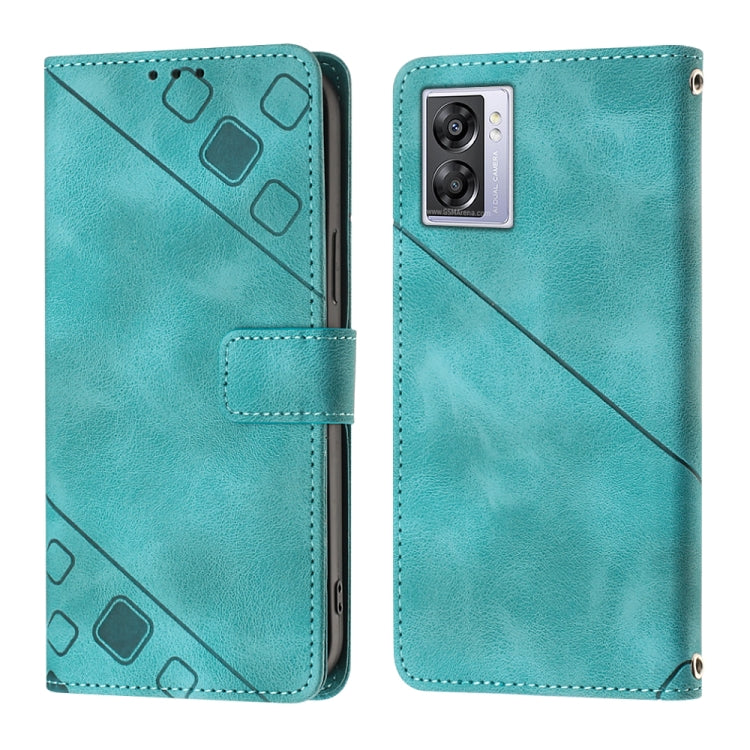 For OPPO A57 5G 2022 / Realme V23 / Narzo 50 5G / A77 5G / K10 5G Global / A57 4G / V23i Skin-feel Embossed Leather Phone Case