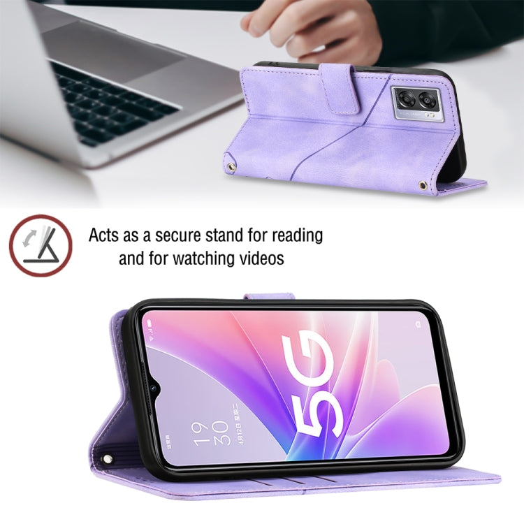 For OPPO A57 5G 2022 / Realme V23 / Narzo 50 5G / A77 5G / K10 5G Global / A57 4G / V23i Skin-feel Embossed Leather Phone Case