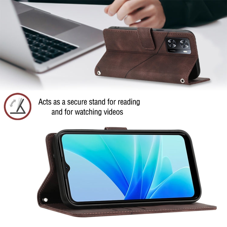 For OPPO A57E 5G Skin-feel Embossed Leather Phone Case