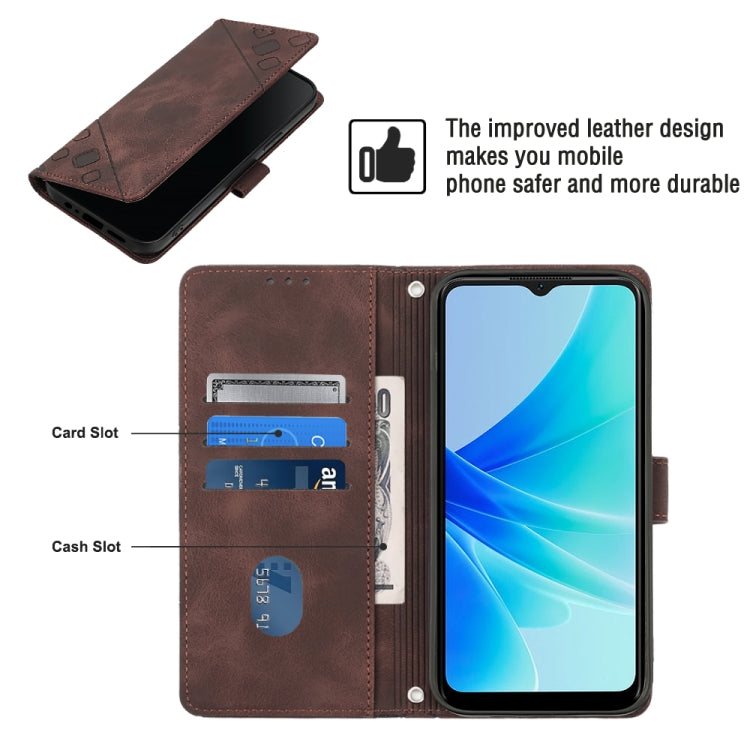 For OPPO A57E 5G Skin-feel Embossed Leather Phone Case
