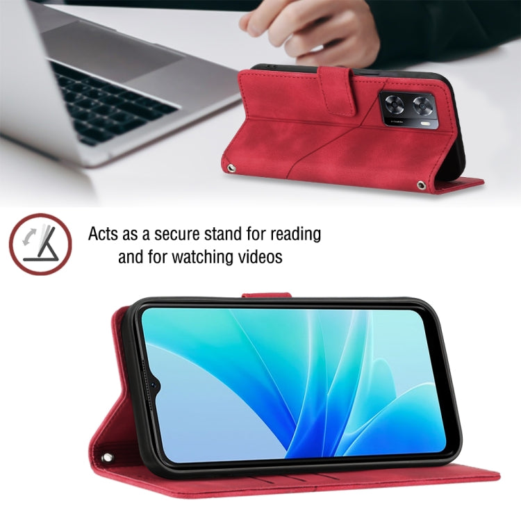 For OPPO A57E 5G Skin-feel Embossed Leather Phone Case