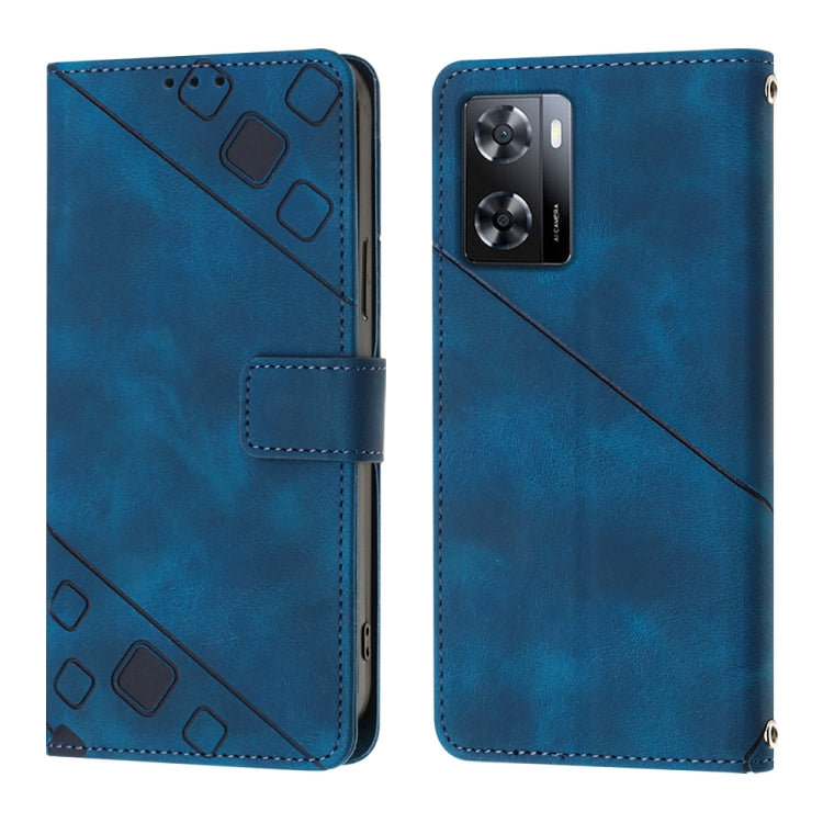 For OPPO A57E 5G Skin-feel Embossed Leather Phone Case