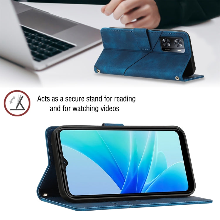 For OPPO A57E 5G Skin-feel Embossed Leather Phone Case