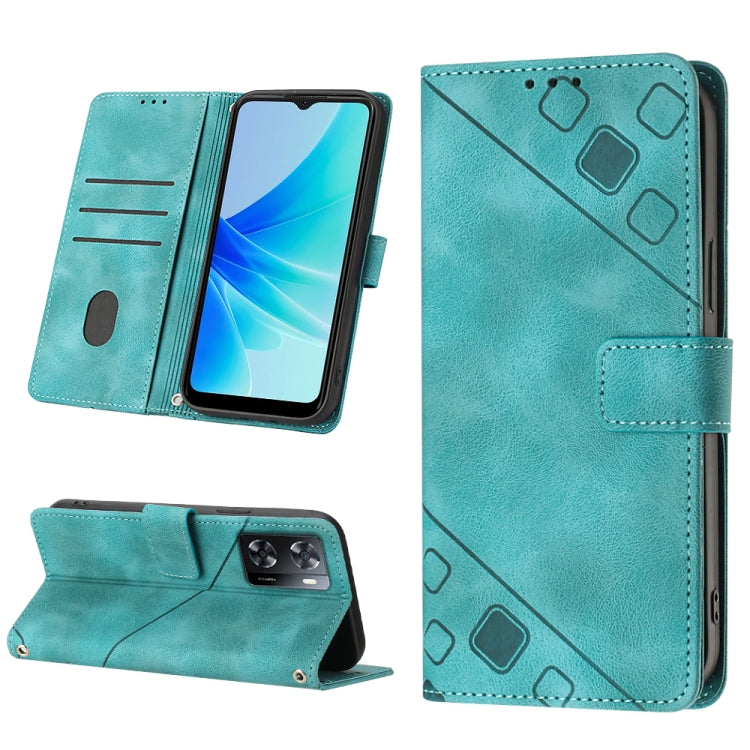For OPPO A57E 5G Skin-feel Embossed Leather Phone Case
