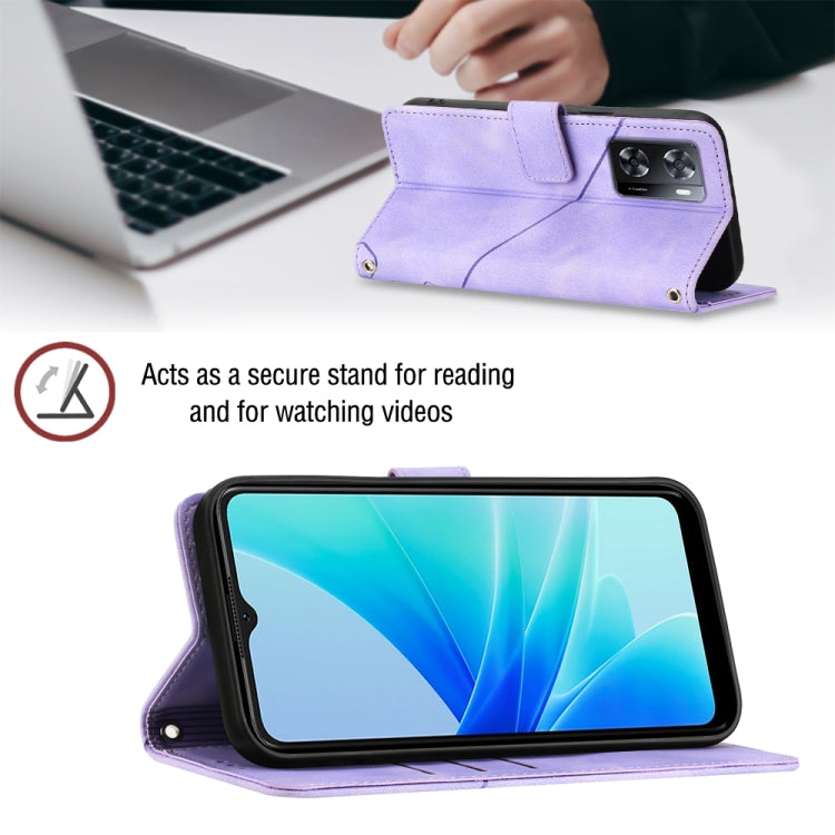 For OPPO A57E 5G Skin-feel Embossed Leather Phone Case