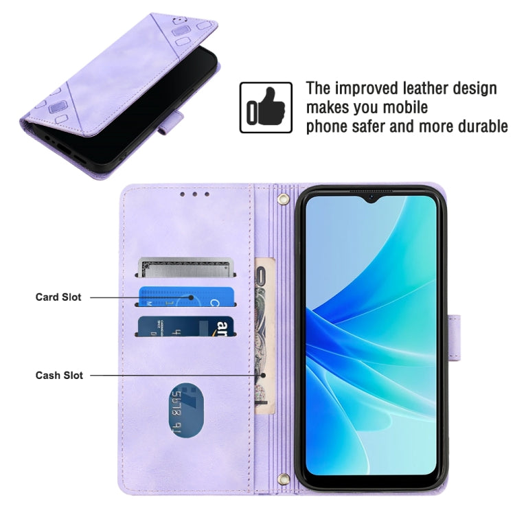 For OPPO A57E 5G Skin-feel Embossed Leather Phone Case