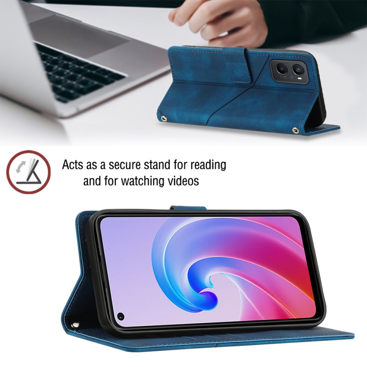 For OPPO A96 4G / A36 / A76 / Realme 9i Skin-feel Embossed Leather Phone Case