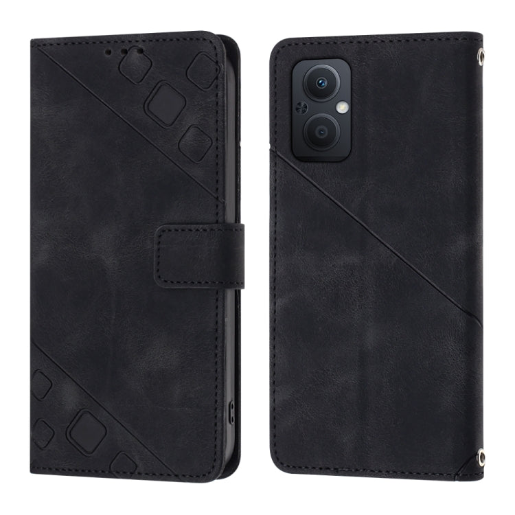 For OPPO A96 5G / Reno7z / Reno7 Lite 5G / F21 Pro 5G / Reno8 z / OnePlus Nord N20 Skin-feel Embossed Leather Phone Case