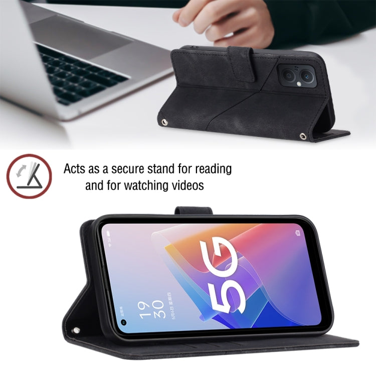 For OPPO A96 5G / Reno7z / Reno7 Lite 5G / F21 Pro 5G / Reno8 z / OnePlus Nord N20 Skin-feel Embossed Leather Phone Case