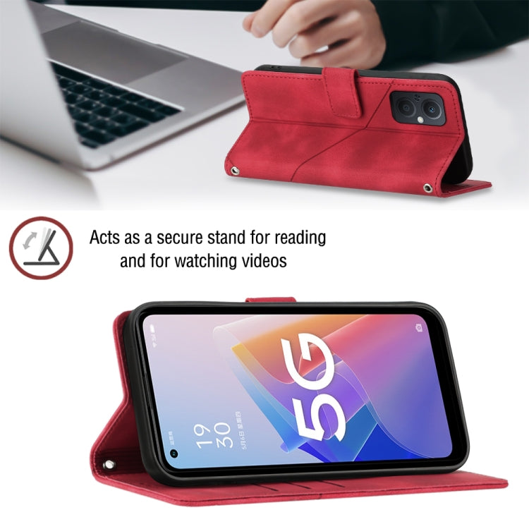 For OPPO A96 5G / Reno7z / Reno7 Lite 5G / F21 Pro 5G / Reno8 z / OnePlus Nord N20 Skin-feel Embossed Leather Phone Case