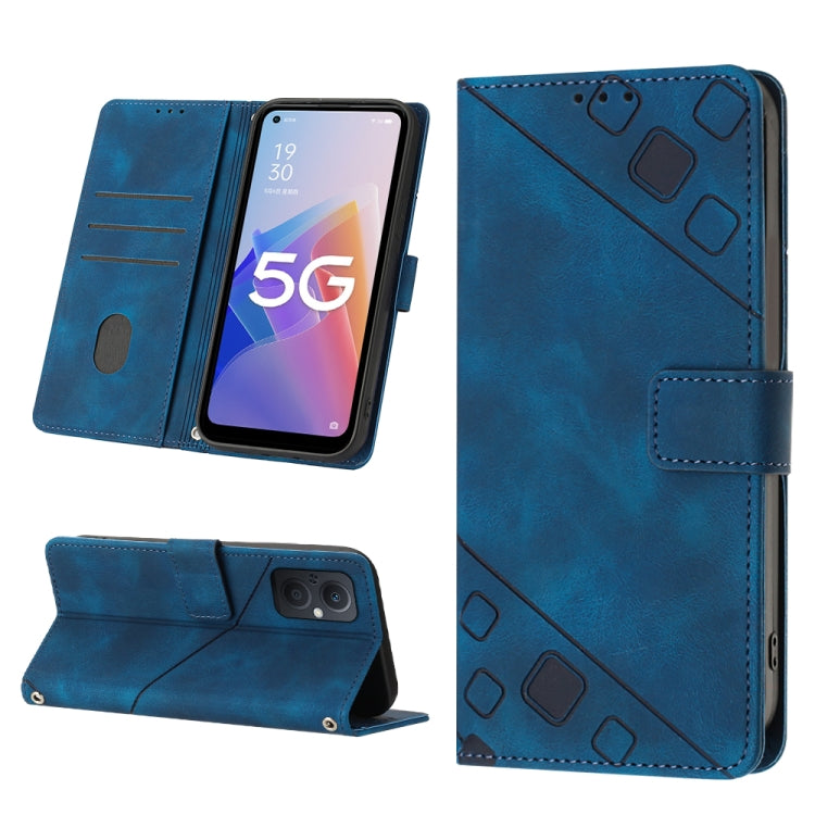 For OPPO A96 5G / Reno7z / Reno7 Lite 5G / F21 Pro 5G / Reno8 z / OnePlus Nord N20 Skin-feel Embossed Leather Phone Case