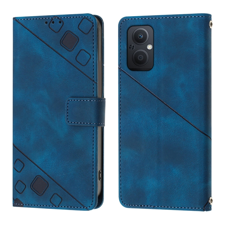 For OPPO A96 5G / Reno7z / Reno7 Lite 5G / F21 Pro 5G / Reno8 z / OnePlus Nord N20 Skin-feel Embossed Leather Phone Case