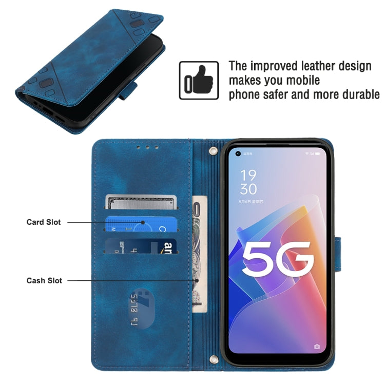 For OPPO A96 5G / Reno7z / Reno7 Lite 5G / F21 Pro 5G / Reno8 z / OnePlus Nord N20 Skin-feel Embossed Leather Phone Case