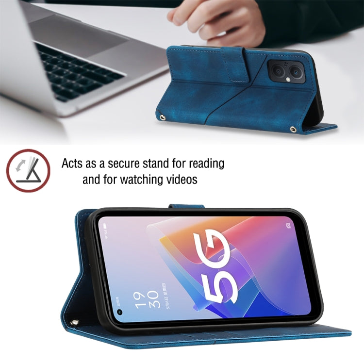 For OPPO A96 5G / Reno7z / Reno7 Lite 5G / F21 Pro 5G / Reno8 z / OnePlus Nord N20 Skin-feel Embossed Leather Phone Case