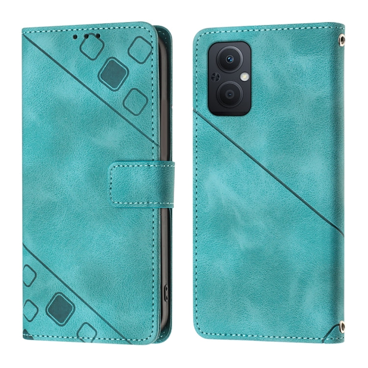For OPPO A96 5G / Reno7z / Reno7 Lite 5G / F21 Pro 5G / Reno8 z / OnePlus Nord N20 Skin-feel Embossed Leather Phone Case