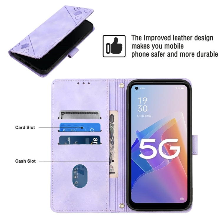 For OPPO A96 5G / Reno7z / Reno7 Lite 5G / F21 Pro 5G / Reno8 z / OnePlus Nord N20 Skin-feel Embossed Leather Phone Case