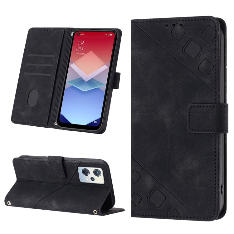 For OPPO K10X / Realme 9 Pro Skin-feel Embossed Leather Phone Case