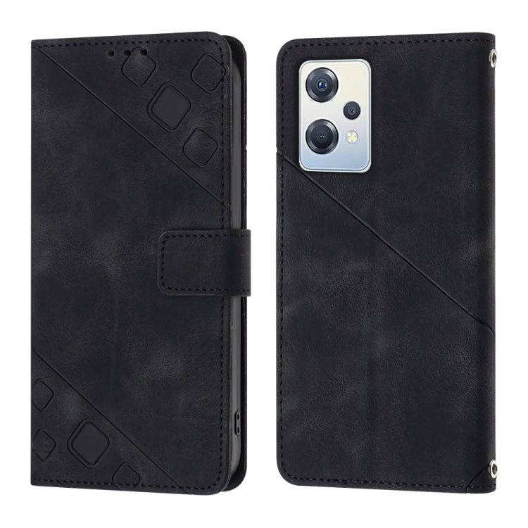 For OPPO K10X / Realme 9 Pro Skin-feel Embossed Leather Phone Case