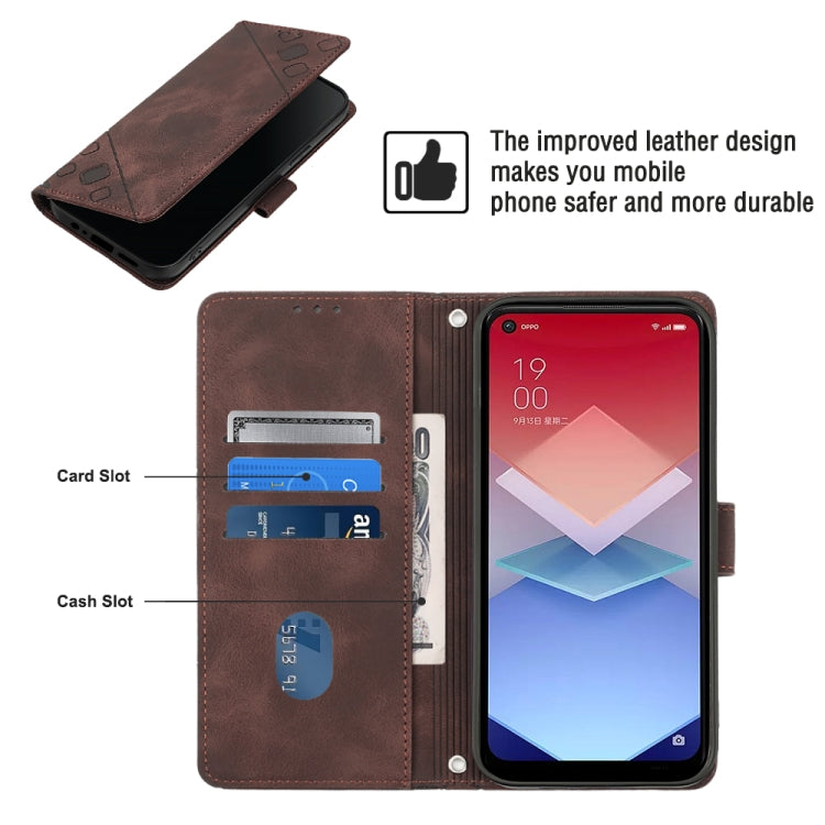 For OPPO K10X / Realme 9 Pro Skin-feel Embossed Leather Phone Case