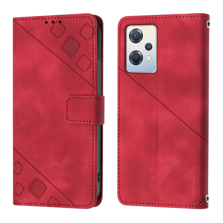 For OPPO K10X / Realme 9 Pro Skin-feel Embossed Leather Phone Case