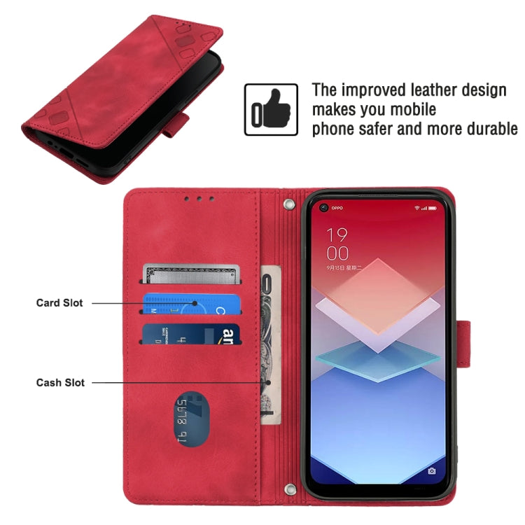 For OPPO K10X / Realme 9 Pro Skin-feel Embossed Leather Phone Case