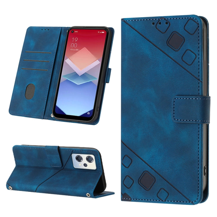 For OPPO K10X / Realme 9 Pro Skin-feel Embossed Leather Phone Case
