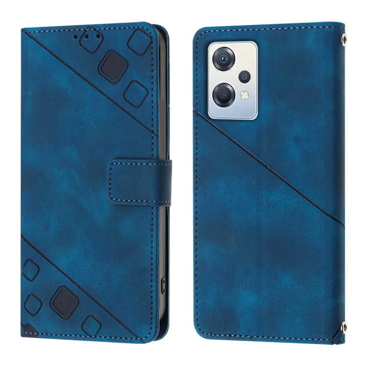 For OPPO K10X / Realme 9 Pro Skin-feel Embossed Leather Phone Case