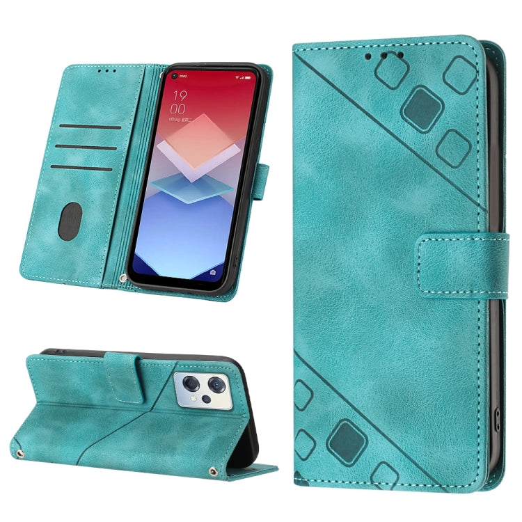 For OPPO K10X / Realme 9 Pro Skin-feel Embossed Leather Phone Case