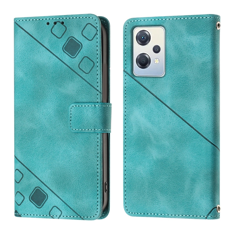 For OPPO K10X / Realme 9 Pro Skin-feel Embossed Leather Phone Case