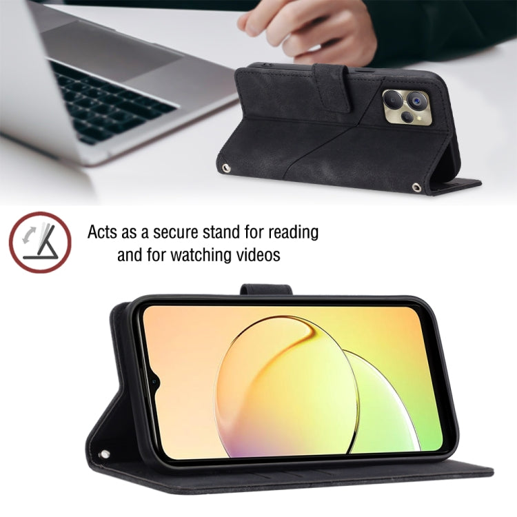 For Realme 10 Skin-feel Embossed Leather Phone Case