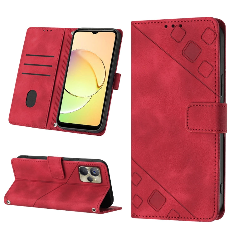 For Realme 10 Skin-feel Embossed Leather Phone Case