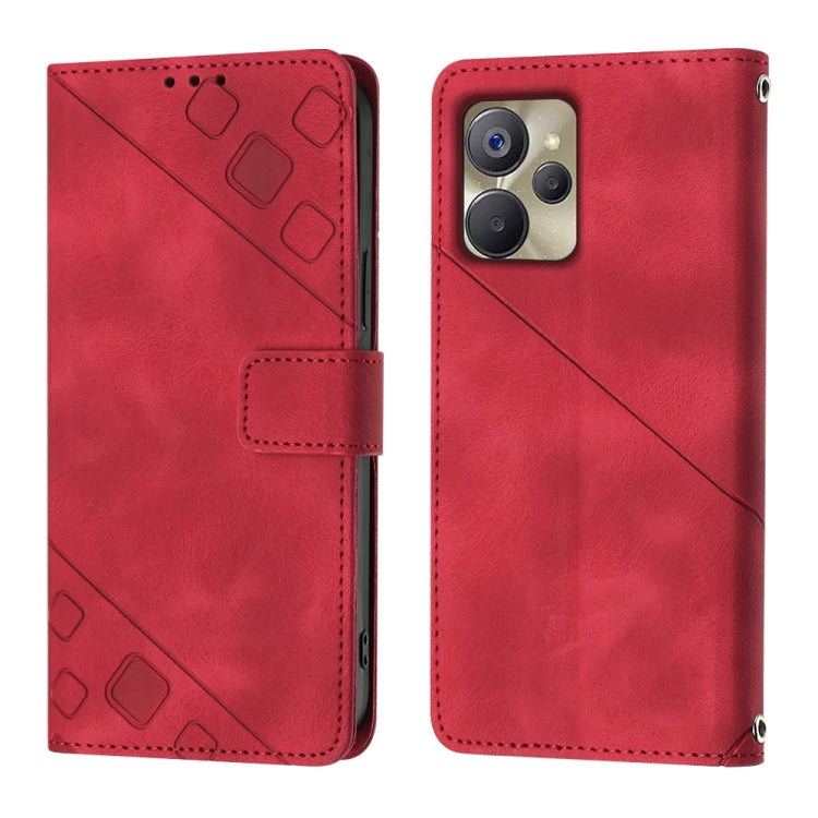 For Realme 10 Skin-feel Embossed Leather Phone Case