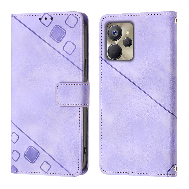 For Realme 10 Skin-feel Embossed Leather Phone Case