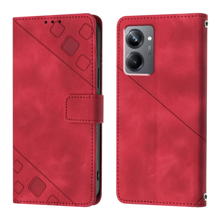 For Realme 10 Pro Skin-feel Embossed Leather Phone Case
