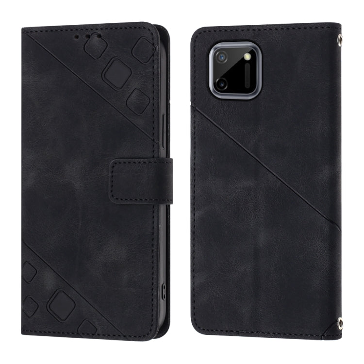 For Realme C11 Skin-feel Embossed Leather Phone Case