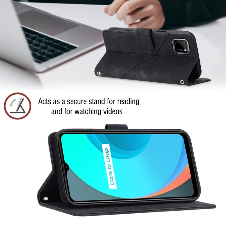 For Realme C11 Skin-feel Embossed Leather Phone Case